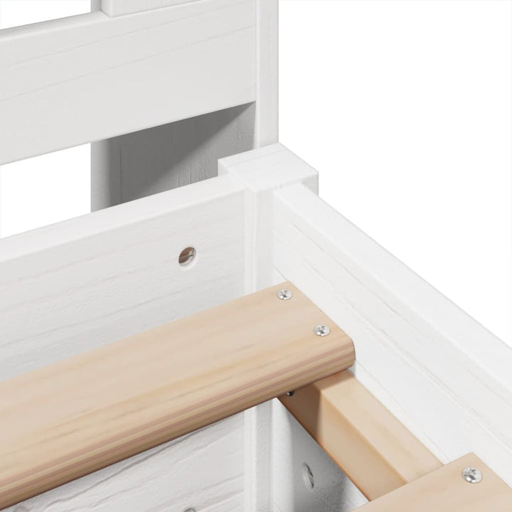 Lit Bibliothèque Sans Matelas Bois Pin Massif