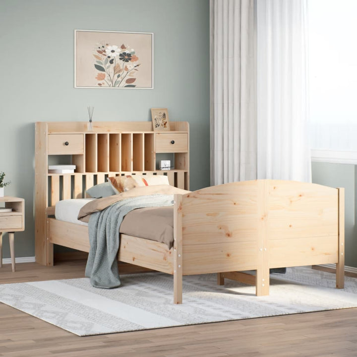 Lit Bibliothèque Sans Matelas Bois Pin Massif