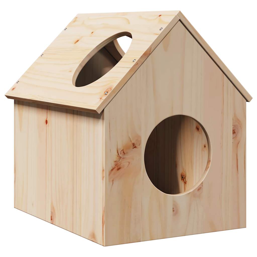 Maison Pour Chat 41X50X50 Cm Bois De Pin Massif