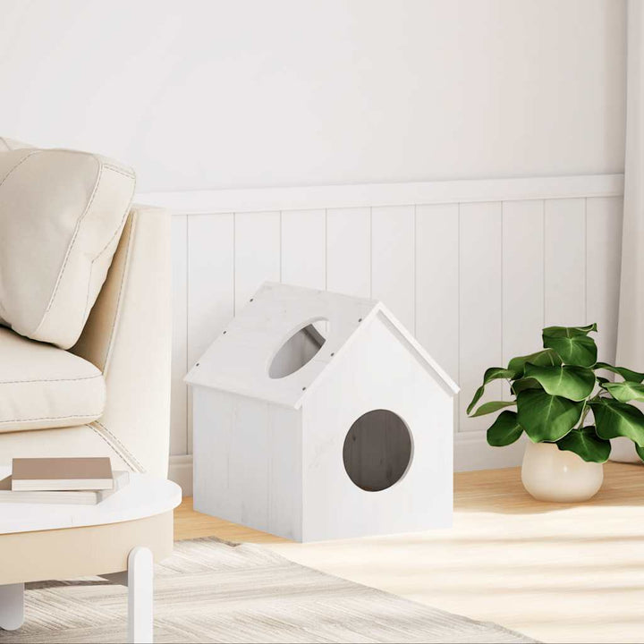 Maison Pour Chat 41X50X50 Cm Bois De Pin Massif