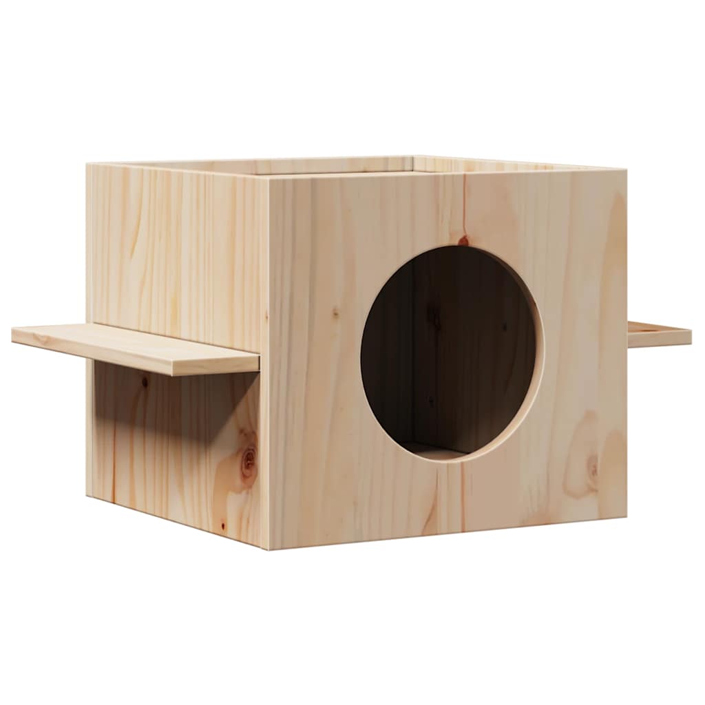 Maison Pour Chat 51X35X30 Cm Bois De Pin Massif