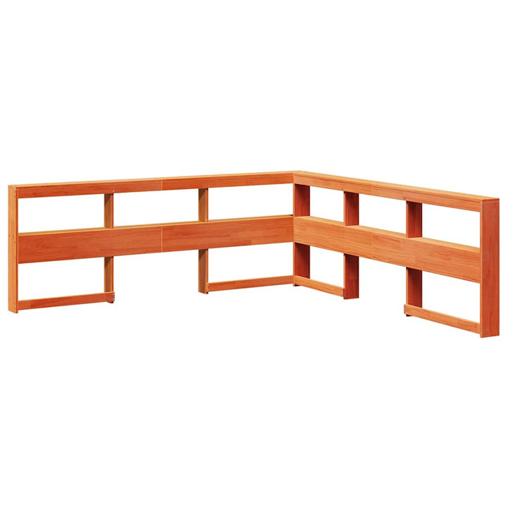 Lit Bibliothèque Sans Matelas Cire Marron Pin Massif