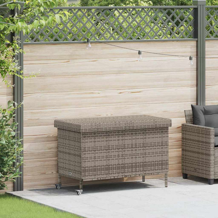 Boîte Rangement Jardin Roues Résine Tressée