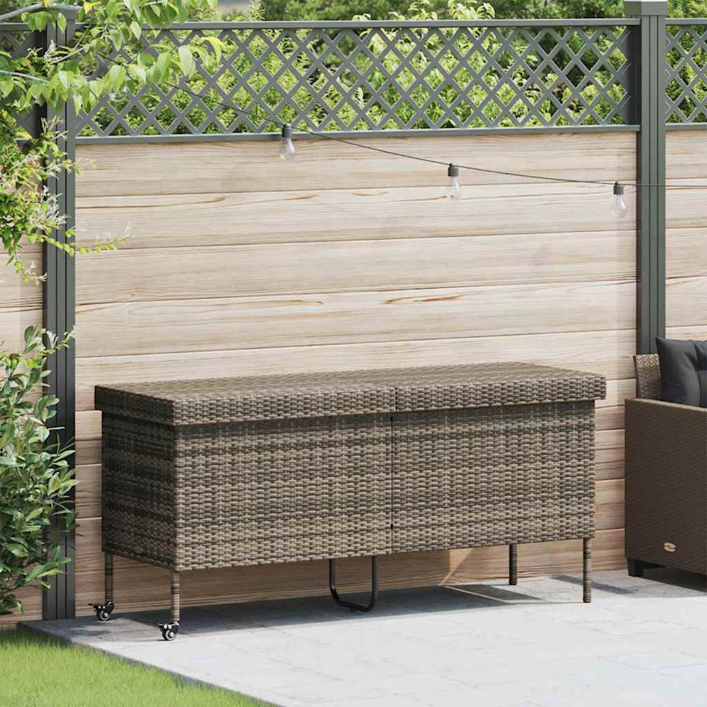 Boîte Rangement Jardin Roues Résine Tressée