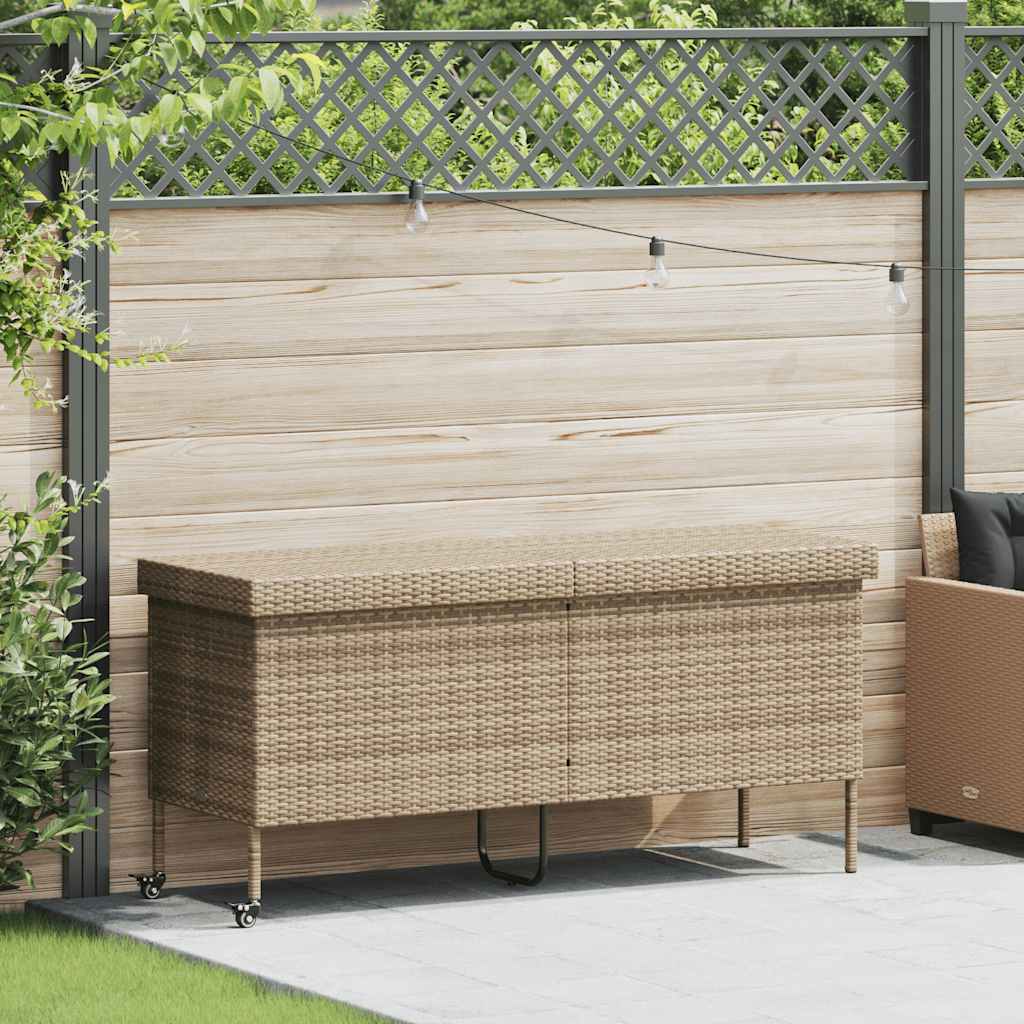Boîte Rangement Jardin Roues Résine Tressée