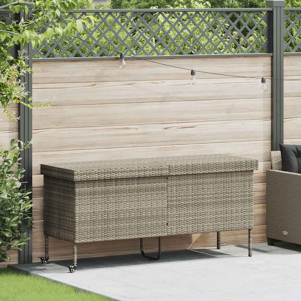 Boîte Rangement Jardin Roues Résine Tressée