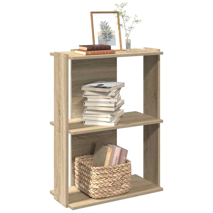 Bibliothèque 3 Niveaux 60X30X120Cm Bois D'ingénierie