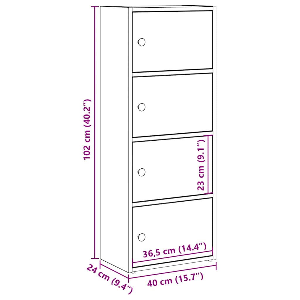 Bibliothèque 40X24X Bois D'ingénierie