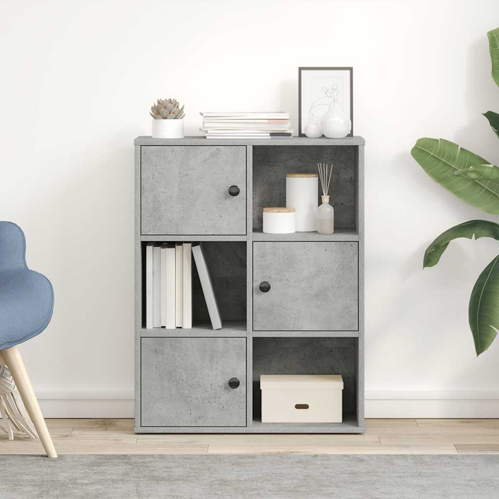 Bibliothèque 60X24X76,5 Cm Bois D'ingénierie Gris Béton