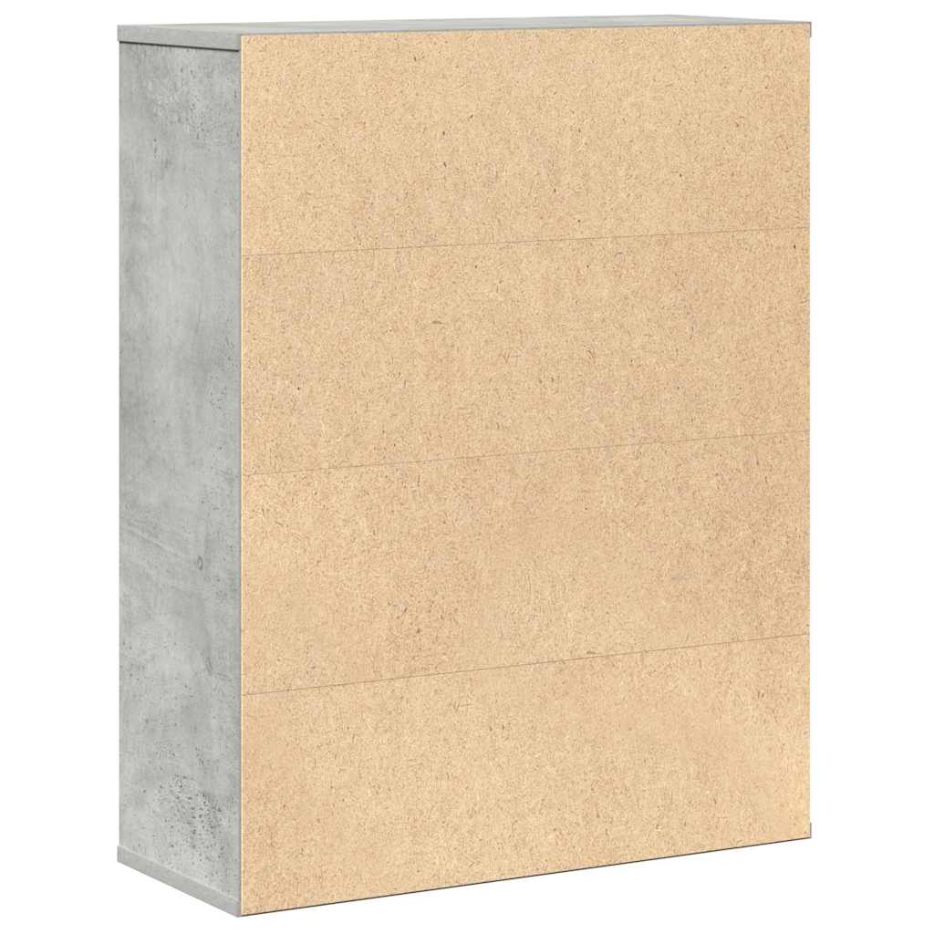Bibliothèque 60X24X76,5 Cm Bois D'ingénierie Gris Béton