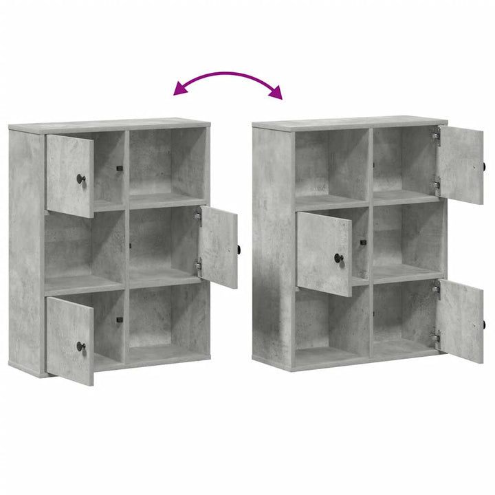 Bibliothèque 60X24X76,5 Cm Bois D'ingénierie Gris Béton