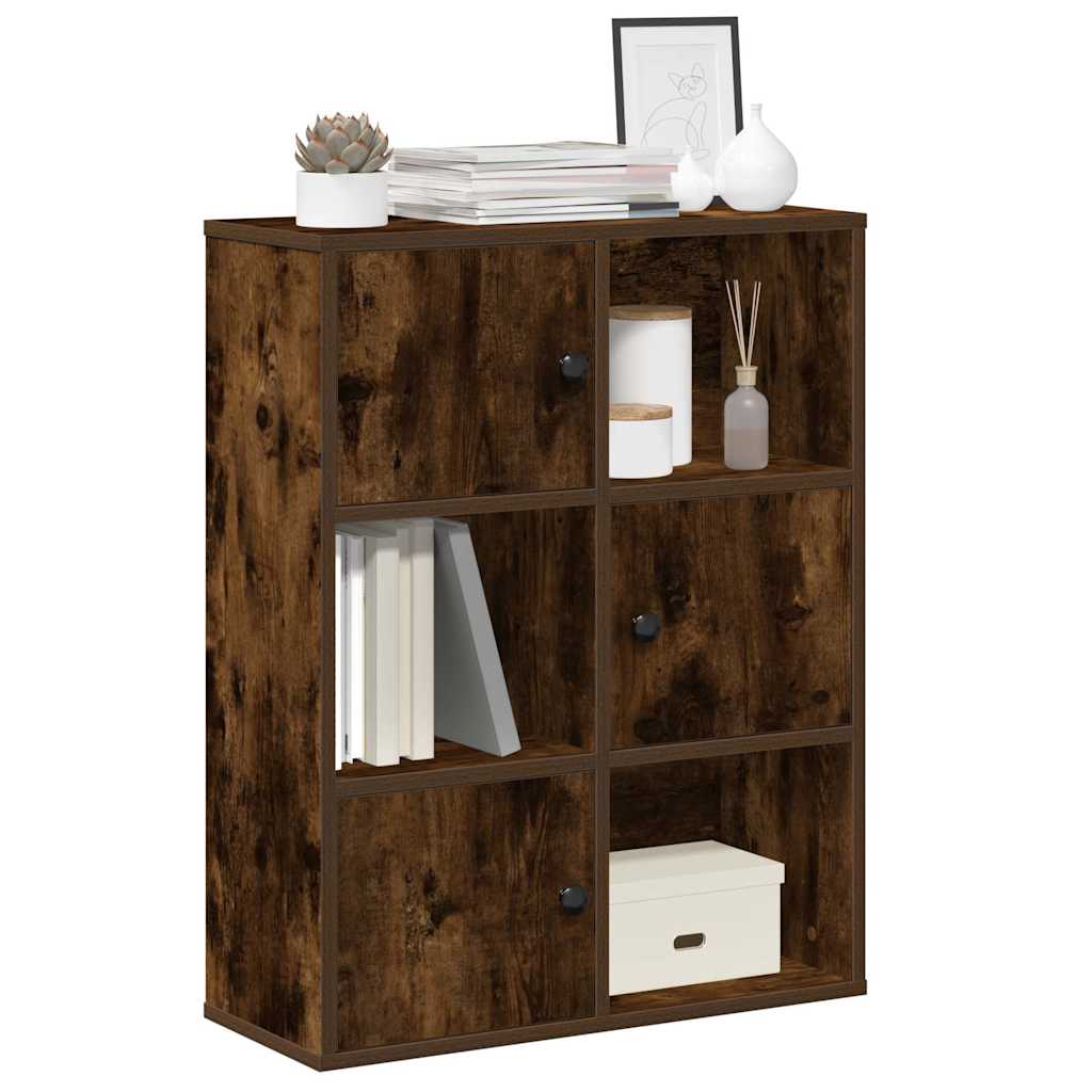 Bibliothèque 60X24X76,5 Cm Bois D'ingénierie Chêne Fumé