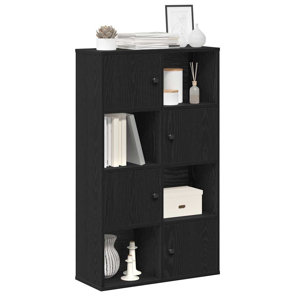 Bibliothèque Chêne 89X24X101,5 Cm Bois D'ingénierie Noir