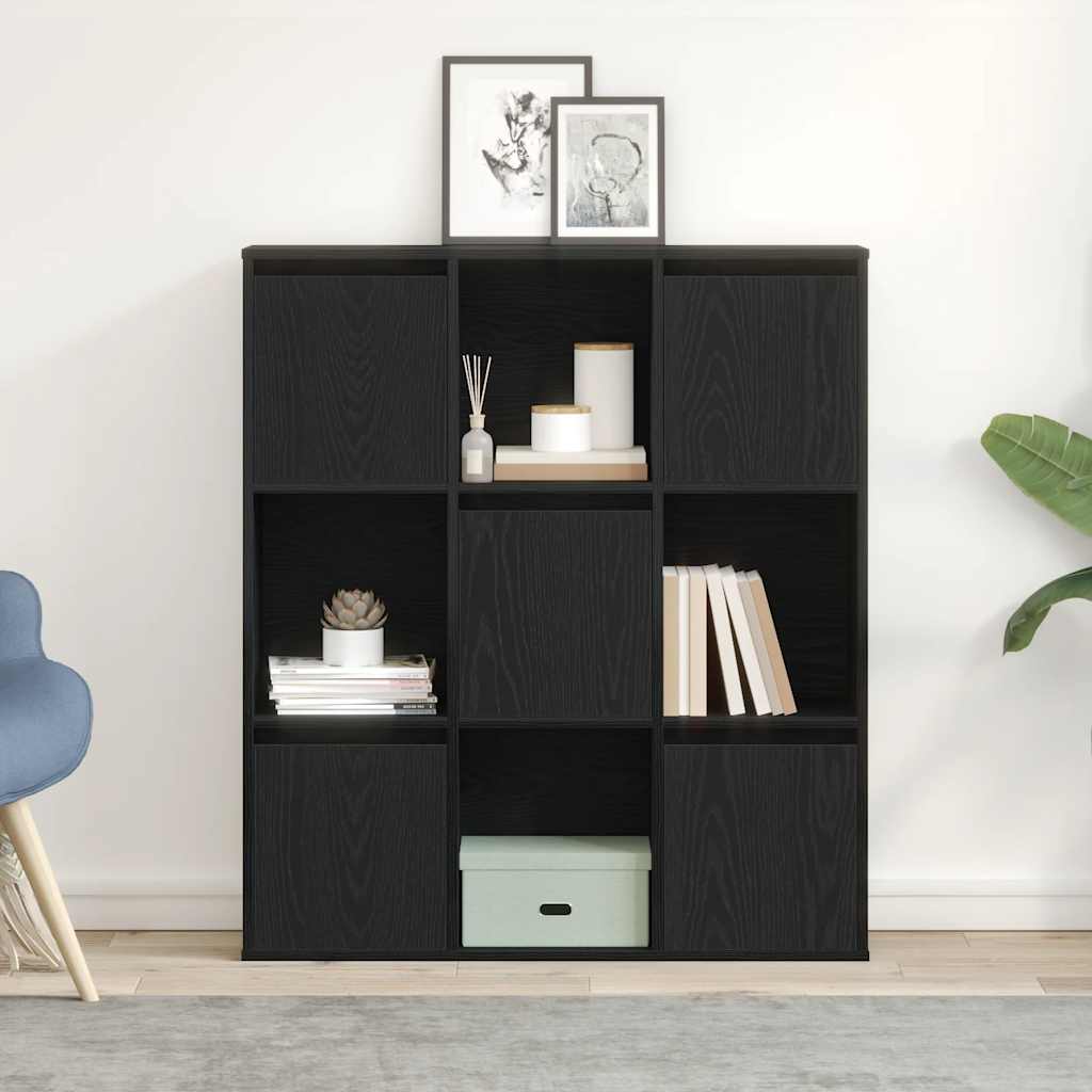 Bibliothèque Chêne 89X24X101,5 Cm Bois D'ingénierie Noir