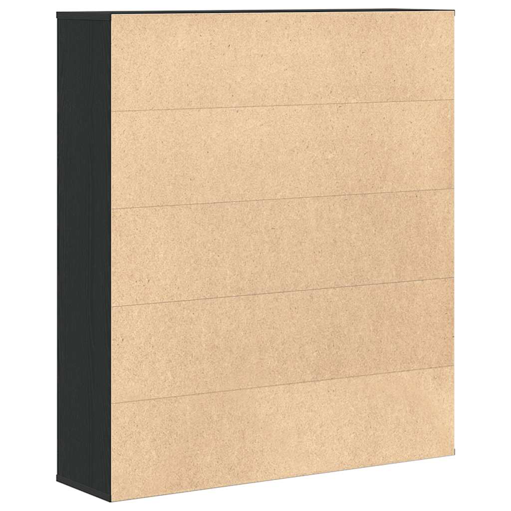 Bibliothèque Chêne 89X24X101,5 Cm Bois D'ingénierie Noir