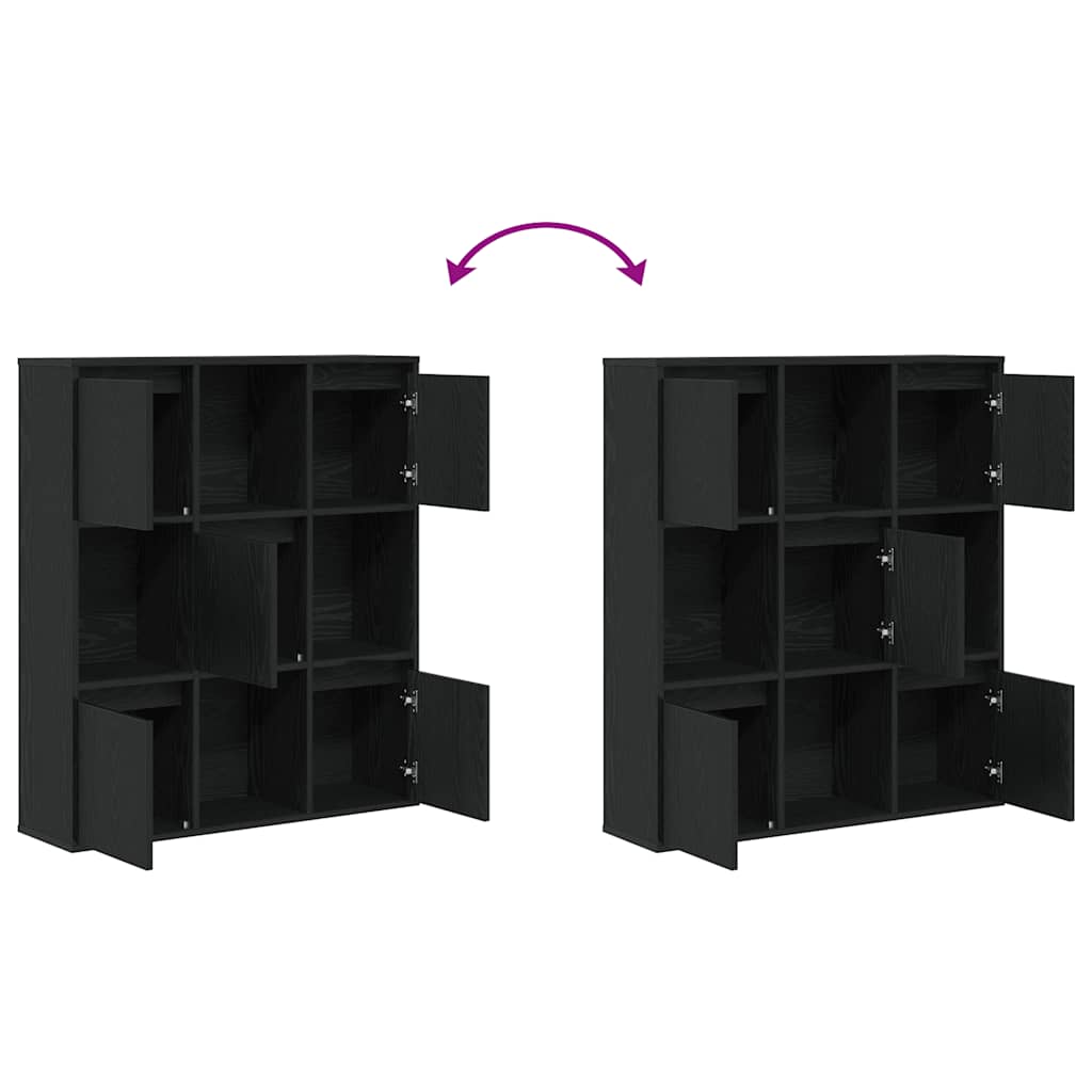 Bibliothèque Chêne 89X24X101,5 Cm Bois D'ingénierie Noir