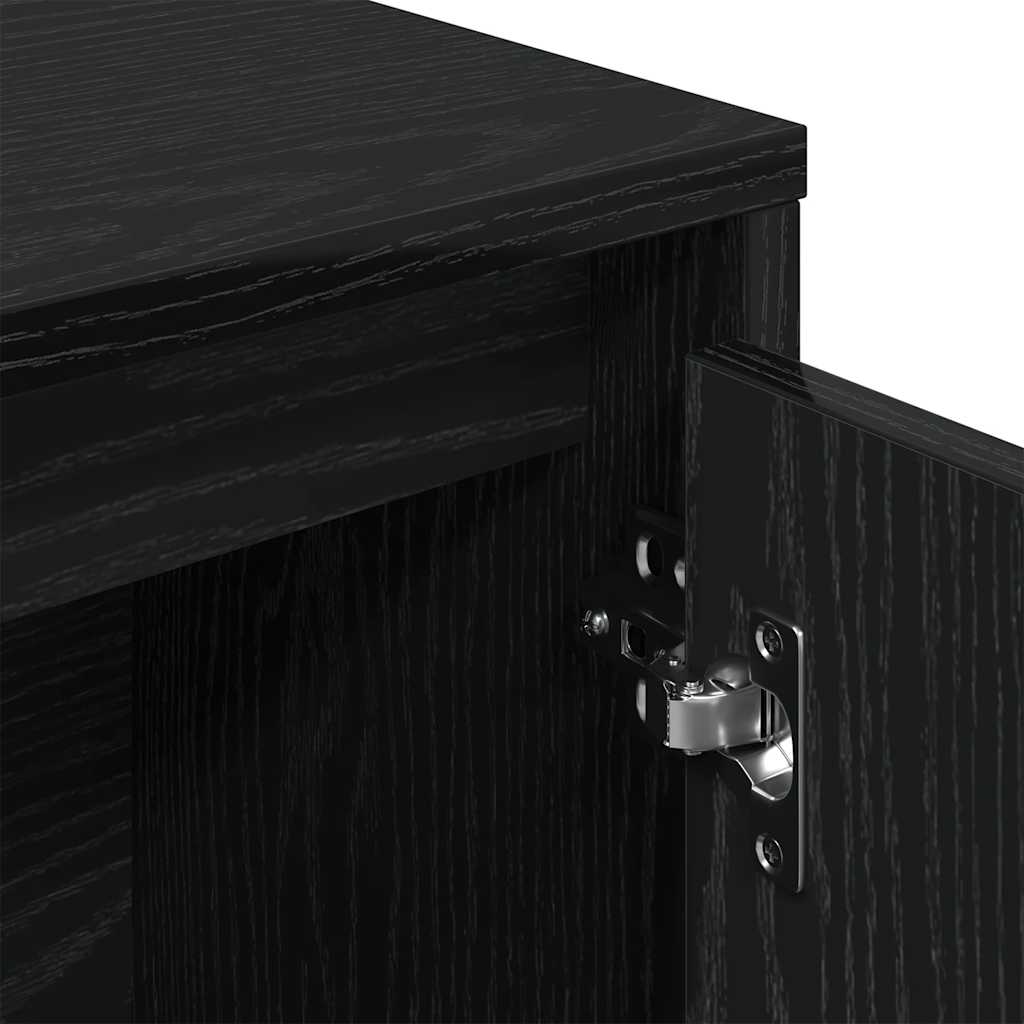 Bibliothèque Chêne 89X24X101,5 Cm Bois D'ingénierie Noir