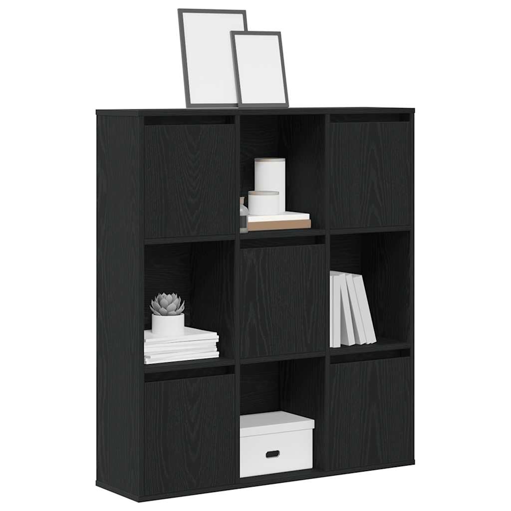 Bibliothèque Chêne 89X24X101,5 Cm Bois D'ingénierie Noir
