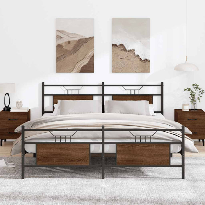 Cadre De Lit Sans Matelas Chêne Marron