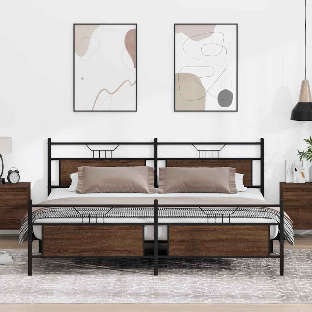 Cadre De Lit Sans Matelas Chêne Marron