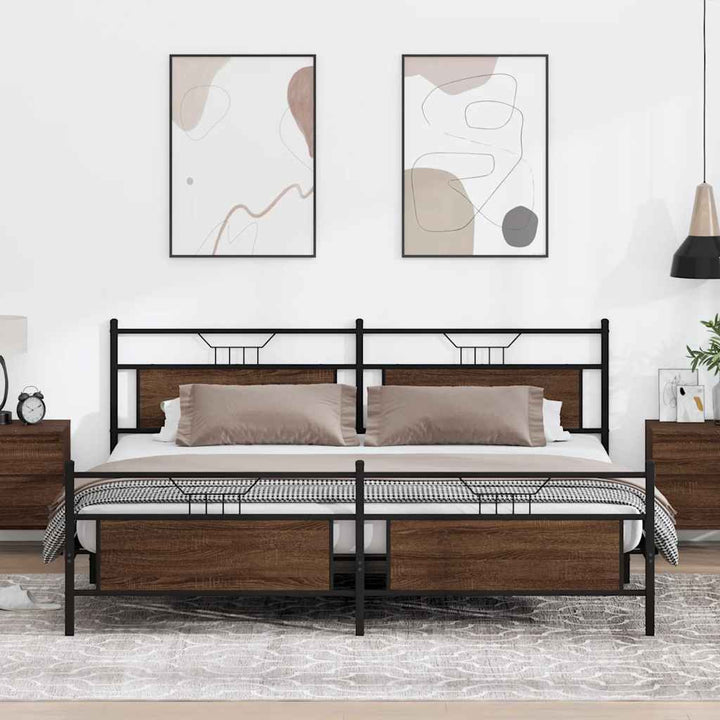 Cadre De Lit Sans Matelas Chêne Marron