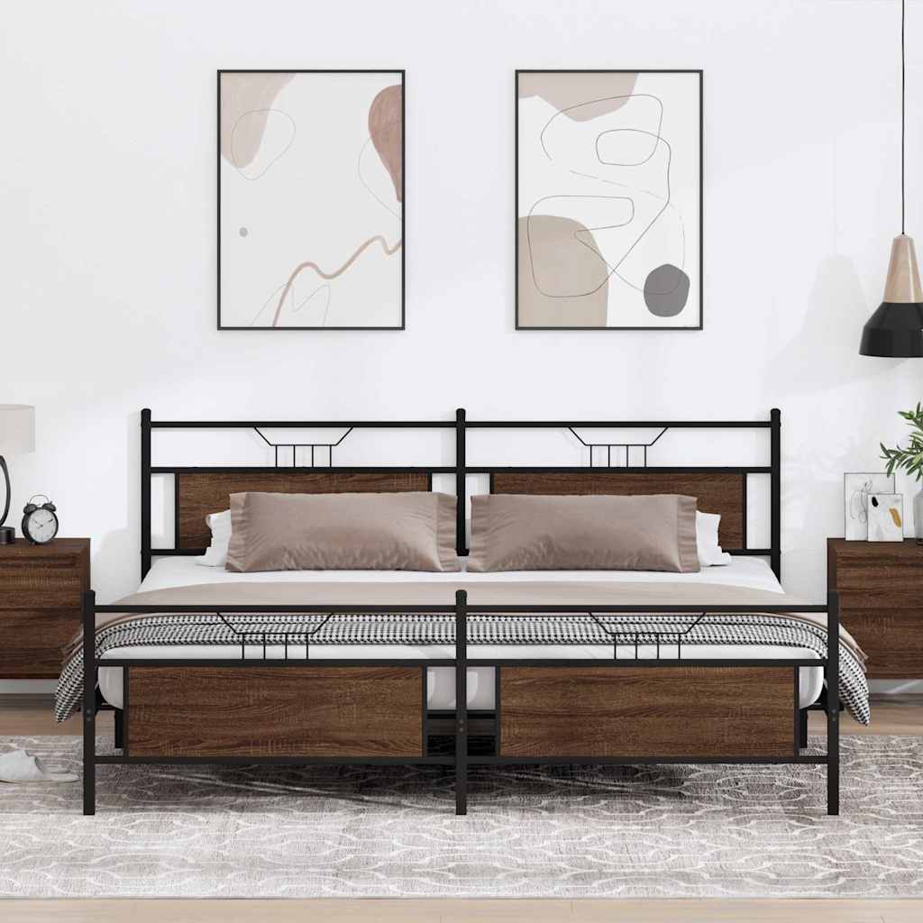 Cadre De Lit Sans Matelas Chêne Marron
