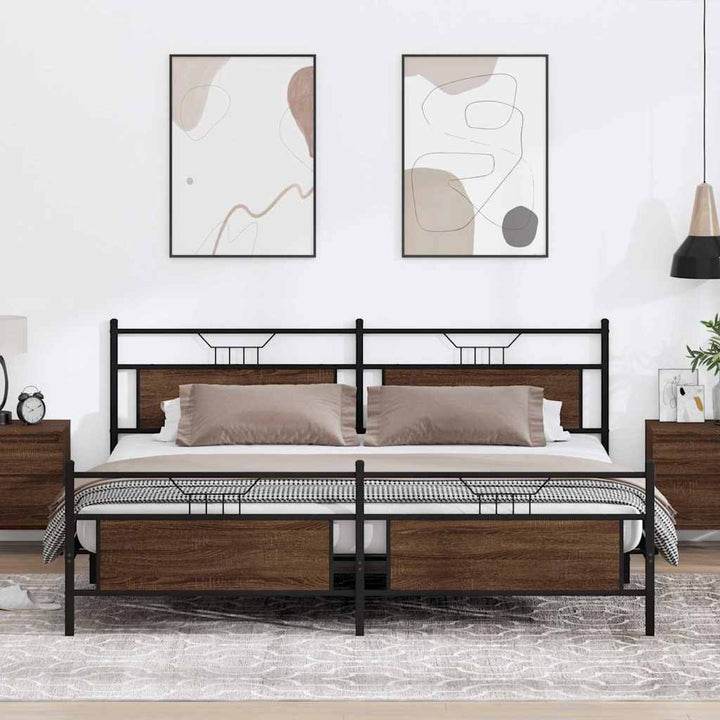 Cadre De Lit Sans Matelas Chêne Marron