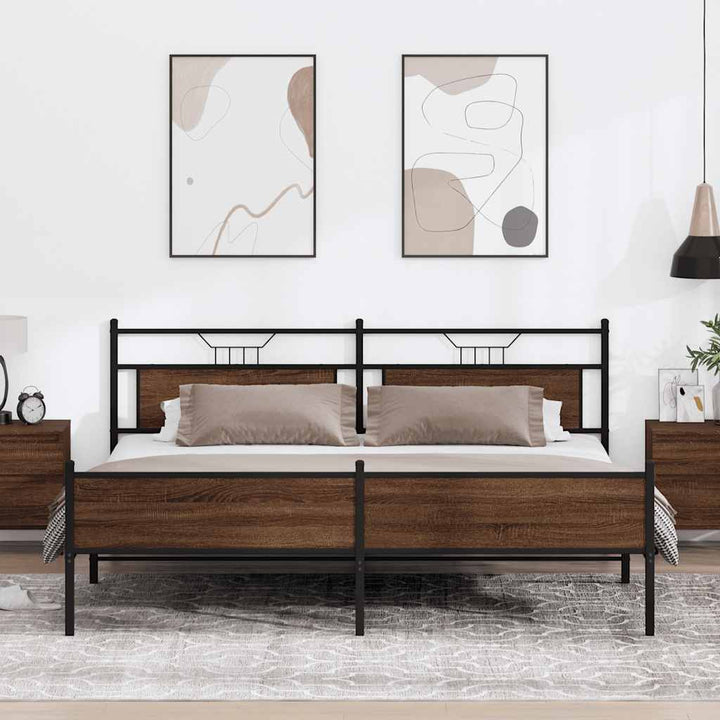Cadre De Lit Sans Matelas Chêne Marron