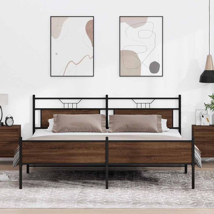 Cadre De Lit Sans Matelas Chêne Marron