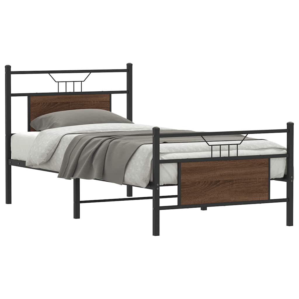 Cadre De Lit Sans Matelas Chêne Marron