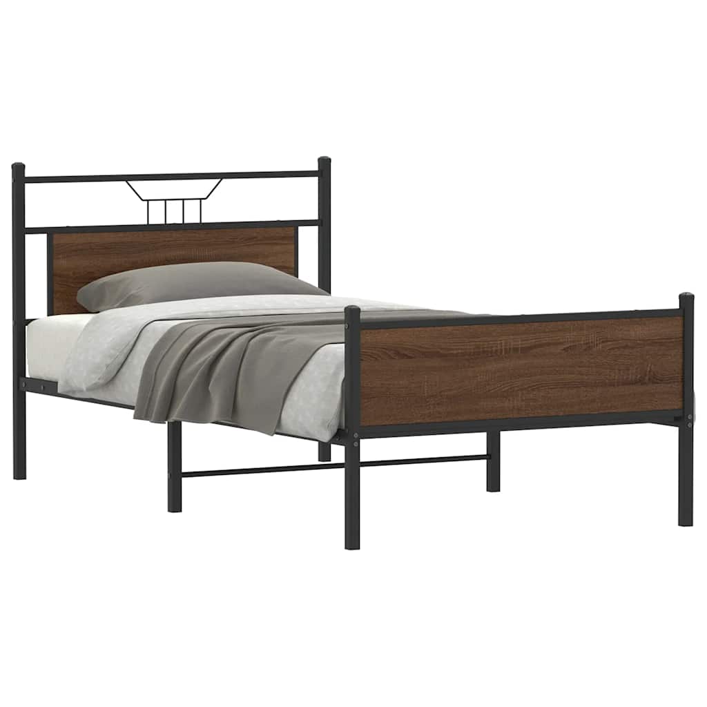 Cadre De Lit Sans Matelas Chêne Marron