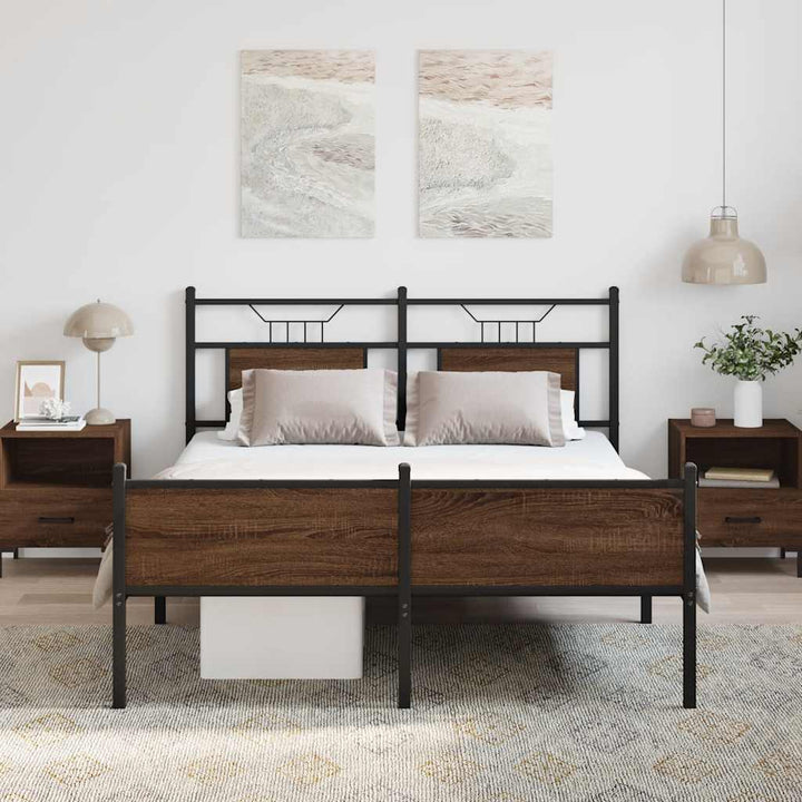 Cadre De Lit Sans Matelas Chêne Marron