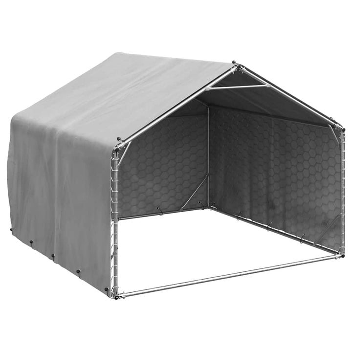 Chenil D'extérieur Pour Chiens Housse 3X2X1,9 M Acier Galvanisé