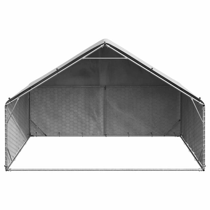 Chenil D'extérieur Pour Chiens Housse 3X2X1,9 M Acier Galvanisé