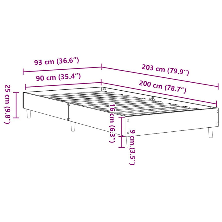 Cadre De Lit Sans Matelas Chêne Sonoma