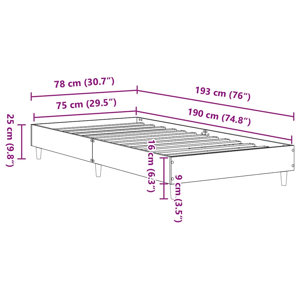Cadre De Lit Sans Matelas Chêne Artisanal Artisian Oak