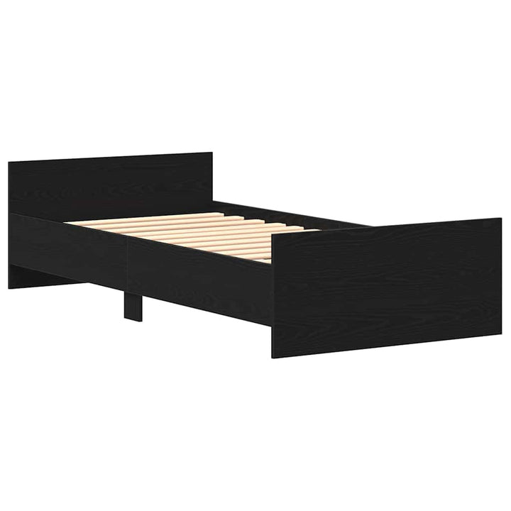 Cadre De Lit Sans Matelas 90X200Cm Bois D'ingénierie Chêne Noir