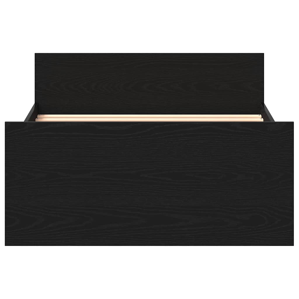 Cadre De Lit Sans Matelas 90X200Cm Bois D'ingénierie Chêne Noir