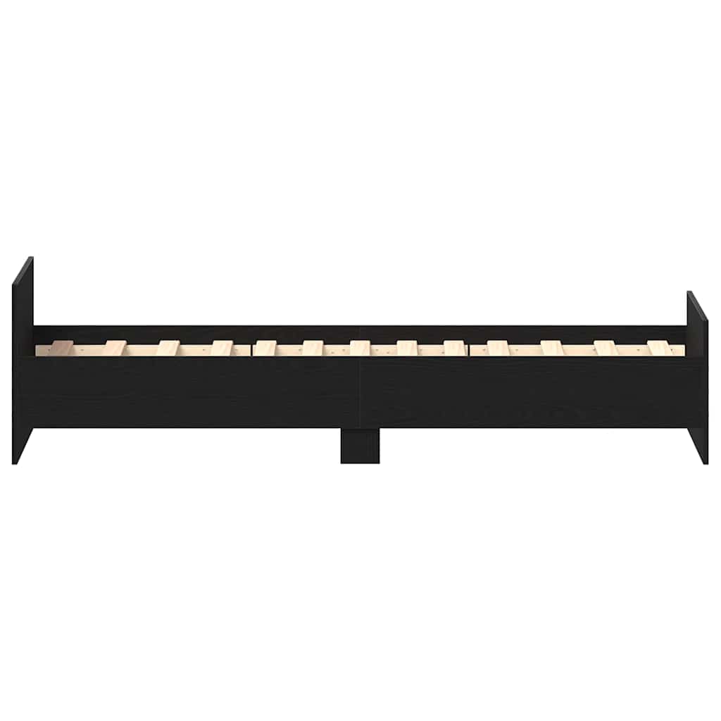 Cadre De Lit Sans Matelas 90X200Cm Bois D'ingénierie Chêne Noir