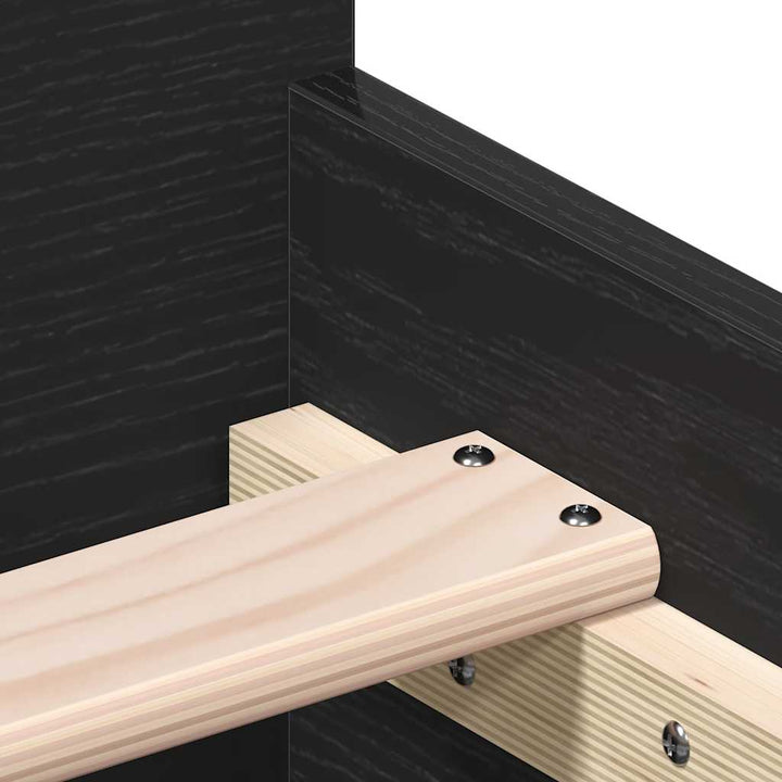 Cadre De Lit Sans Matelas 90X200Cm Bois D'ingénierie Chêne Noir