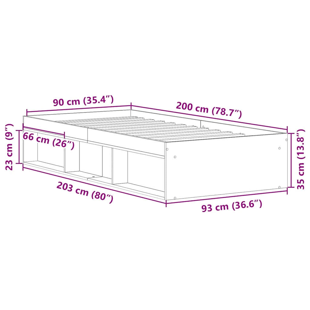 Cadre De Lit Sans Matelas Bois Ingénierie Vieux Bois