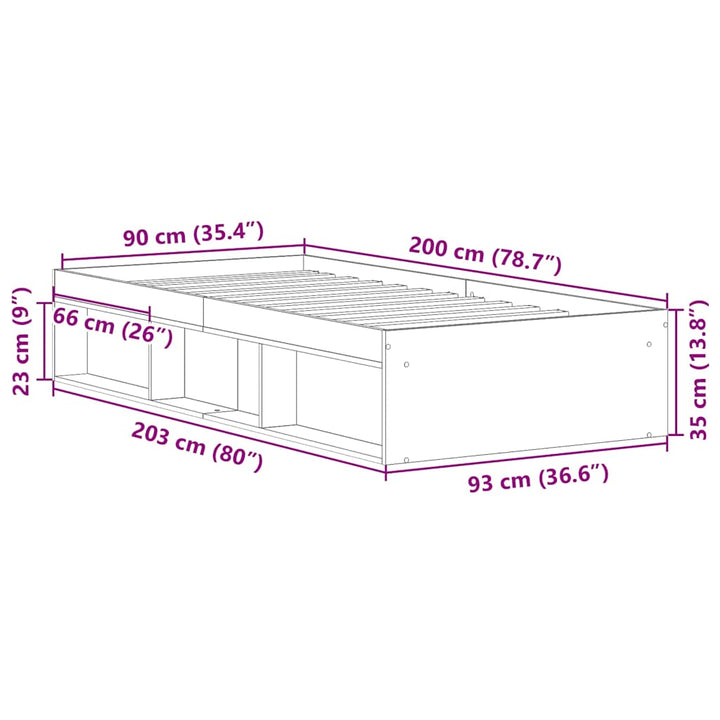 Cadre De Lit Sans Matelas Bois Ingénierie Vieux Bois
