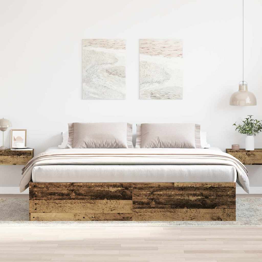 Cadre De Lit Sans Matelas Bois Ingénierie Vieux Bois