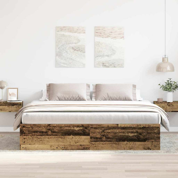 Cadre De Lit Sans Matelas Bois Ingénierie Vieux Bois