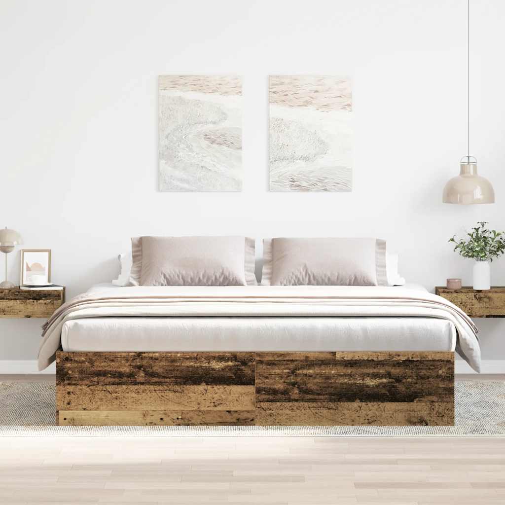 Cadre De Lit Sans Matelas Bois Ingénierie Vieux Bois