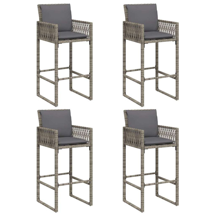 Ensemble De Bar De Jardin 5 Pcs Avec Coussins Poly Rotin