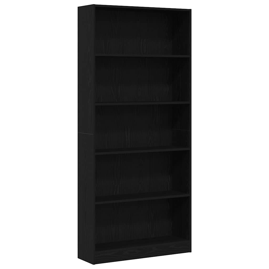 Bibliothèque 80X24X Bois D'ingénierie Chêne Noir