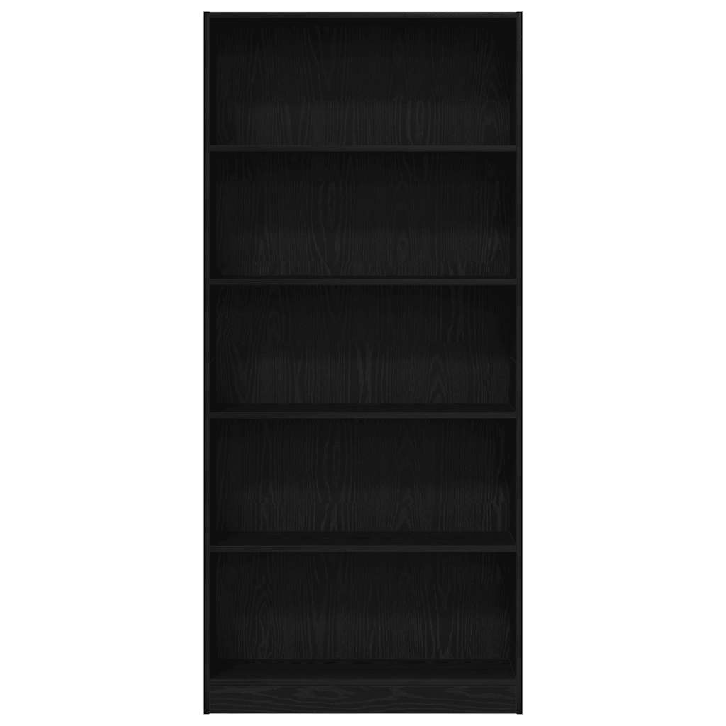 Bibliothèque 80X24X Bois D'ingénierie Chêne Noir