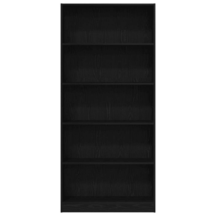 Bibliothèque 80X24X Bois D'ingénierie Chêne Noir