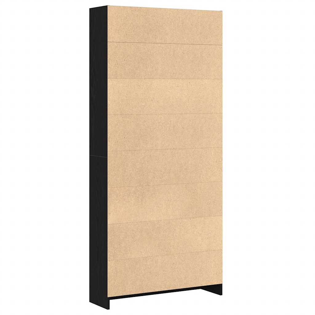 Bibliothèque 80X24X Bois D'ingénierie Chêne Noir